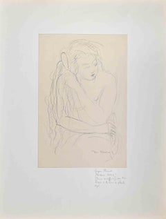 Woman - Original Pencil Drawing by Jacques Thévenet - Early 20th Century