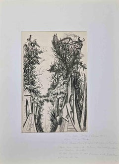Trees - Charcoal Drawing by Pino della Selva - Early 20th Century