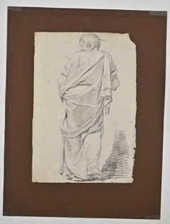 Figure of Man - Original Pencil Drawing by Augustin de Saint-Aubin- 19th Century