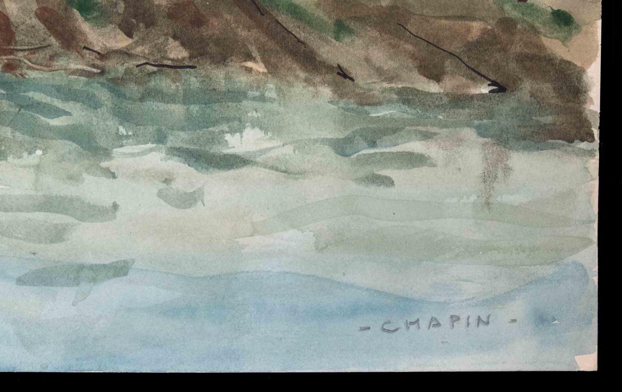 Cerbère - Ink and Watercolor by Jean Chapin- Mid 20th Century 1