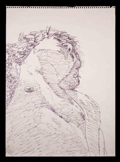 Portrait of Boy - Original Pencil Drawing by Anthony Roaland - 1980s