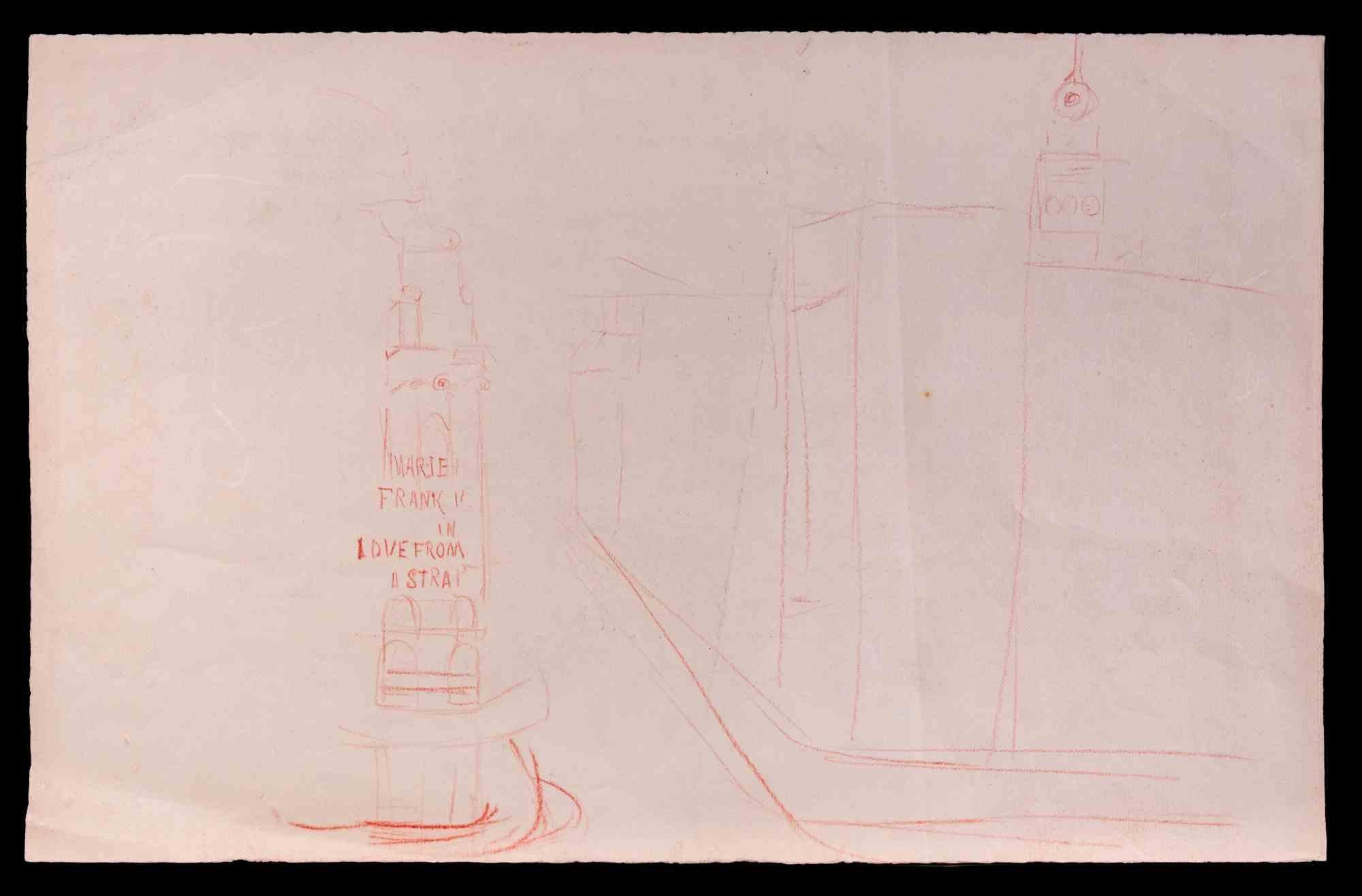 Marie Franke est un dessin original réalisé dans les premières décennies du 20ème siècle par l'artiste français  Gustave Bourgogne (Veignè, 1888 - Paris, 1968).
Crayon original sur papier. 
Bonnes conditions

Gustave Bourgogne   (Veignè, 1888 -