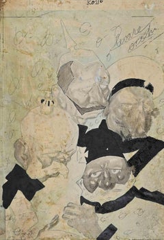 The Terror Of Big Heads – Zeichnung von Gabriele Galantara – Anfang des 20. Jahrhunderts
