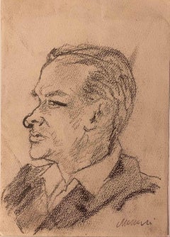 Profile - Original Drawing by Mino Maccari - Mid-20th Century