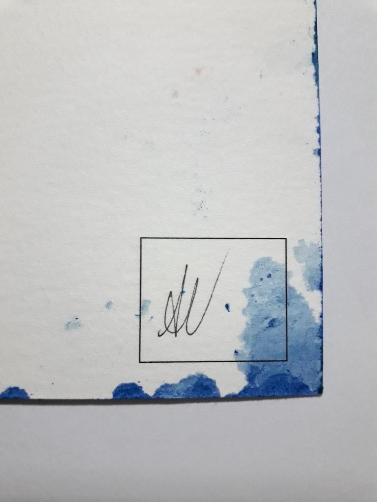 Welle - Seitenansicht -  Aquarellzeichnung von Antonietta Valente – 2020 im Angebot 1