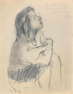 Profile of Woman - Pencil Drawing - 1944