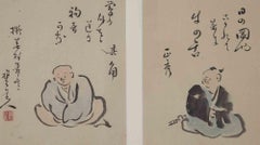 Pair of Oriental Figures - Watercolor Drawing - 19th Century