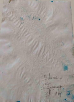 Bilanz... Abstrakte Zeichnung in Tempera auf Papier, italienisch, 2020