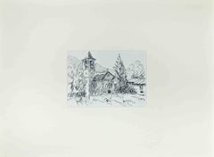 The Church  - Dessin original de R. Fontene - Milieu du 20e siècle