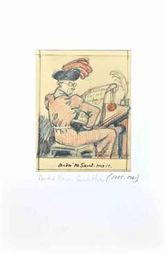 Schriftsteller - Original Bleistiftzeichnung von André MeauxSaint-Marc - Anfang 20.