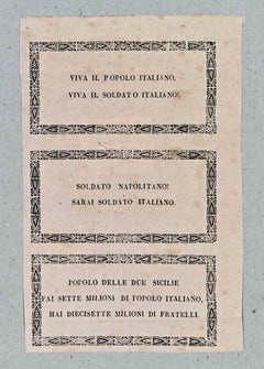 Antique Ancient Flyer "mazziniano" -Document of Italian" Risorgimento" - 1860s