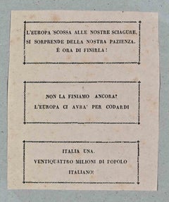 Antique Ancient Flyer "Mazziniano" - Original document of Italian" Risorgimento" - 1860s