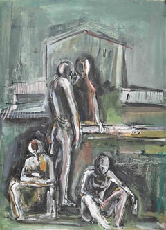 Am Ende der Nacht –  Gemälde von Angelo Canevari – 1967