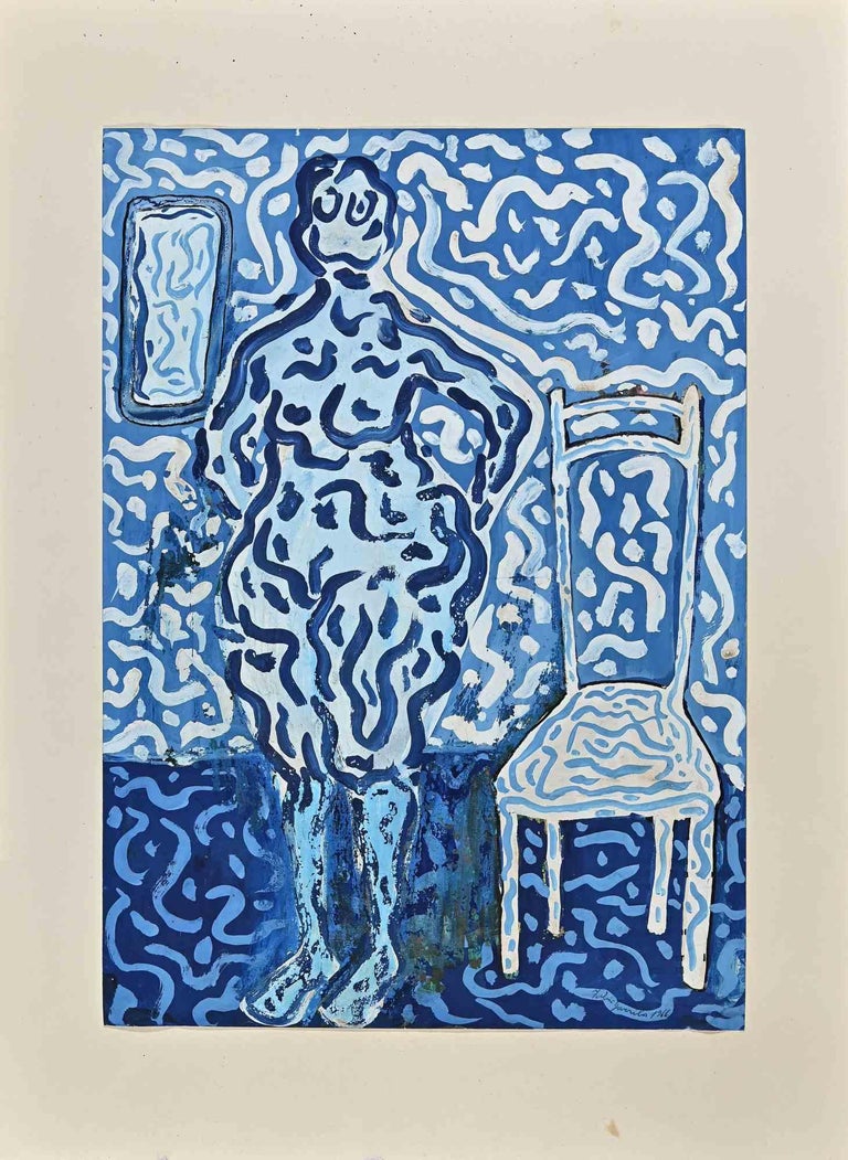 Fabrizio Garriba - Blue in Blue - Original Painting by Fabrizio Garriba ...