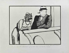 The Conversation - Drawing by Hermann Paul - Early 20th Century