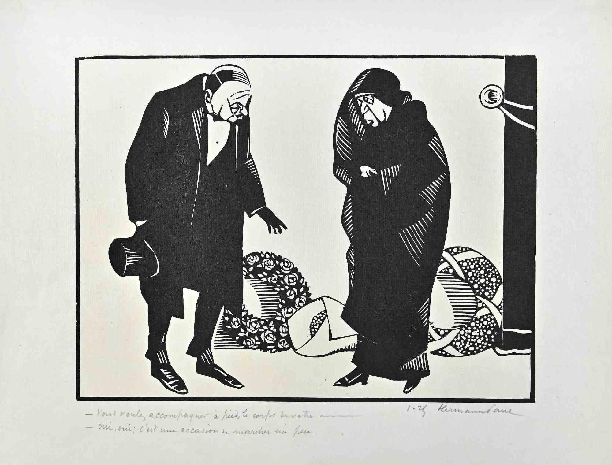 The Widow is an Original China Ink Drawing realized by Hermann Paul (1864-1940).

Good condition on a white paper. 

Hand-signed and titled on the lower margin.

Hermann René Georges. (Paris 1864 - Les Saintes- Marie-de-la-Mer 1940). A highly