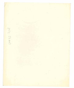 Dama romana al volante - Dibujo original de Henri Thiriet - Mediados del siglo XX