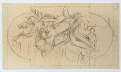 The Nude and Full Moon - Drawing by  Gabriel Ferrier - 19th Century