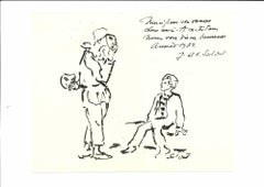 Die Masken - Zeichnung von François Salvat - 1972