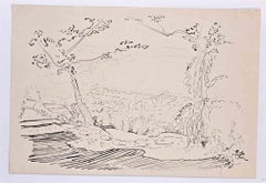 Landscape - Drawing by François Quelvée - Mid-20th Century
