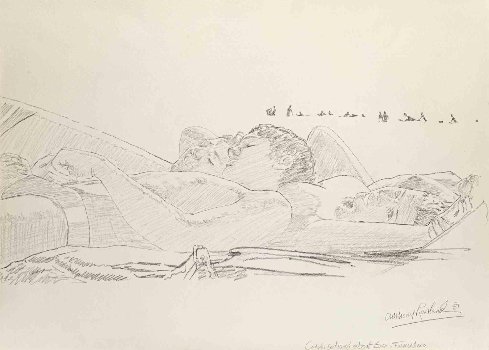 Figure is an original Drawing in Pencil artwork realized by Antony Roland.

Good conditions.

Hand-signed.

The artwork is depicted through soft strokes in a well-balanced composition.