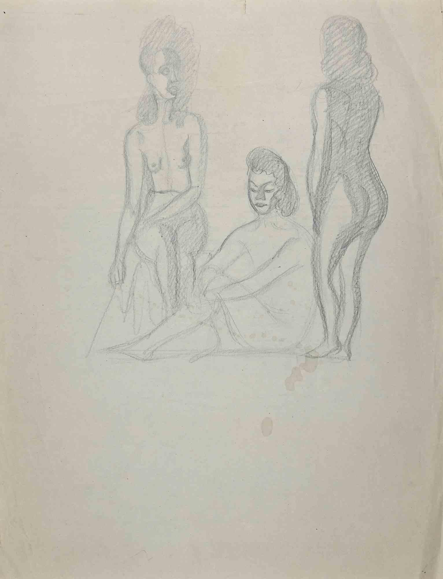 Nude is an original drawing in Pencil, realized in the Mid-20th Century by  Jean Delpech   (1916-1988). 

Good conditions.

Jean-Raymond Delpech (1988-1916) is a French painter, engraver and illustrator, who is most influenced by the country of his