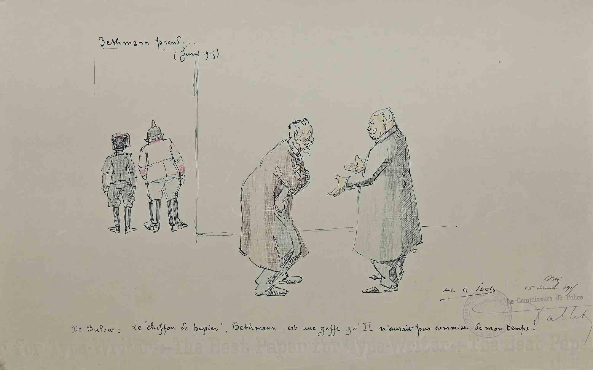 Sketch is an Original China Ink Drawing realized by Henry Gabriel Ibels in 1915.

Good condition on a yellowed paper.

Hand-signed, dated on the lower right corner.

Henri-Gabriel Ibels (30 November 1867 – February 1936) was a French illustrator,