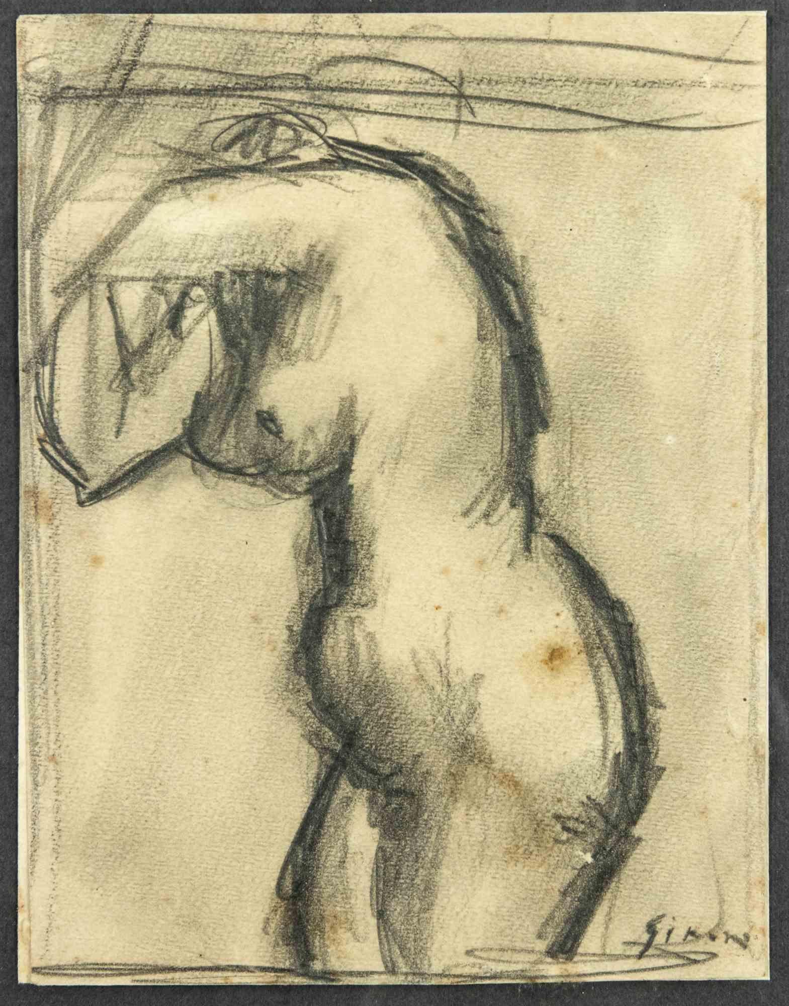 Nude - Drawing by Mario Sironi - 1940s
