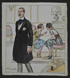 Gossip - Drawing de Luigi Bompard - Années 1920