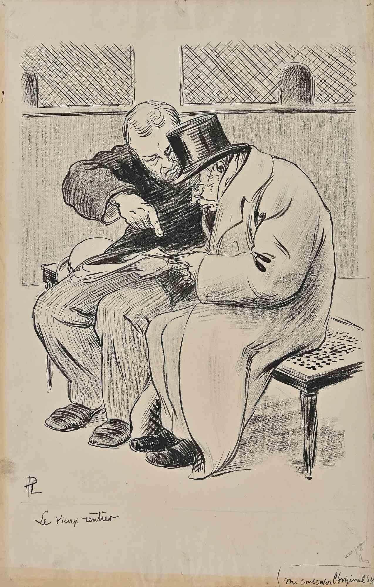 Le Vieux Monsieur is a drawing realized by Hermann Paul.

Hand Signed and titled on the lower left corner.

Good condition except some ripples on the yellowed paper.

René Georges Hermann-Paul (27 December 1864 – 23 June 1940) was a French artist.