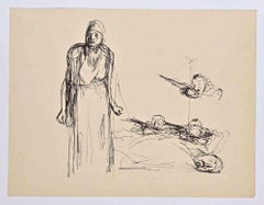 Antique Older People - Drawing by Hermann Paul - Early 20th Century