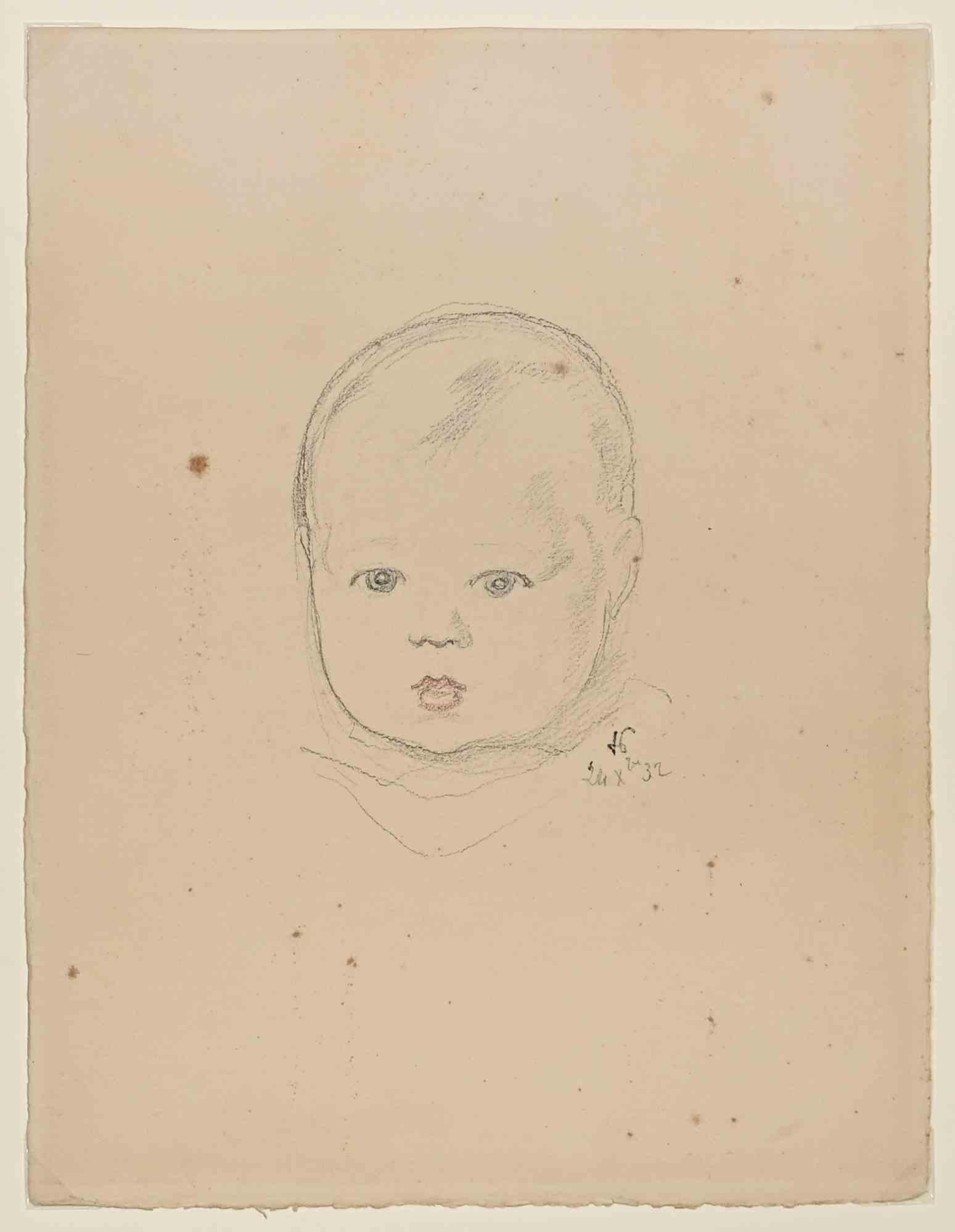 Child - Drawing by Hermann Paul - Early 20th Century