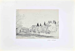 Vue du Bougival - Dessin de G. Bruelle- 1874