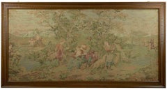 Bucolic Scene - Original Mixed Colored Tapestry - Early 20th century 