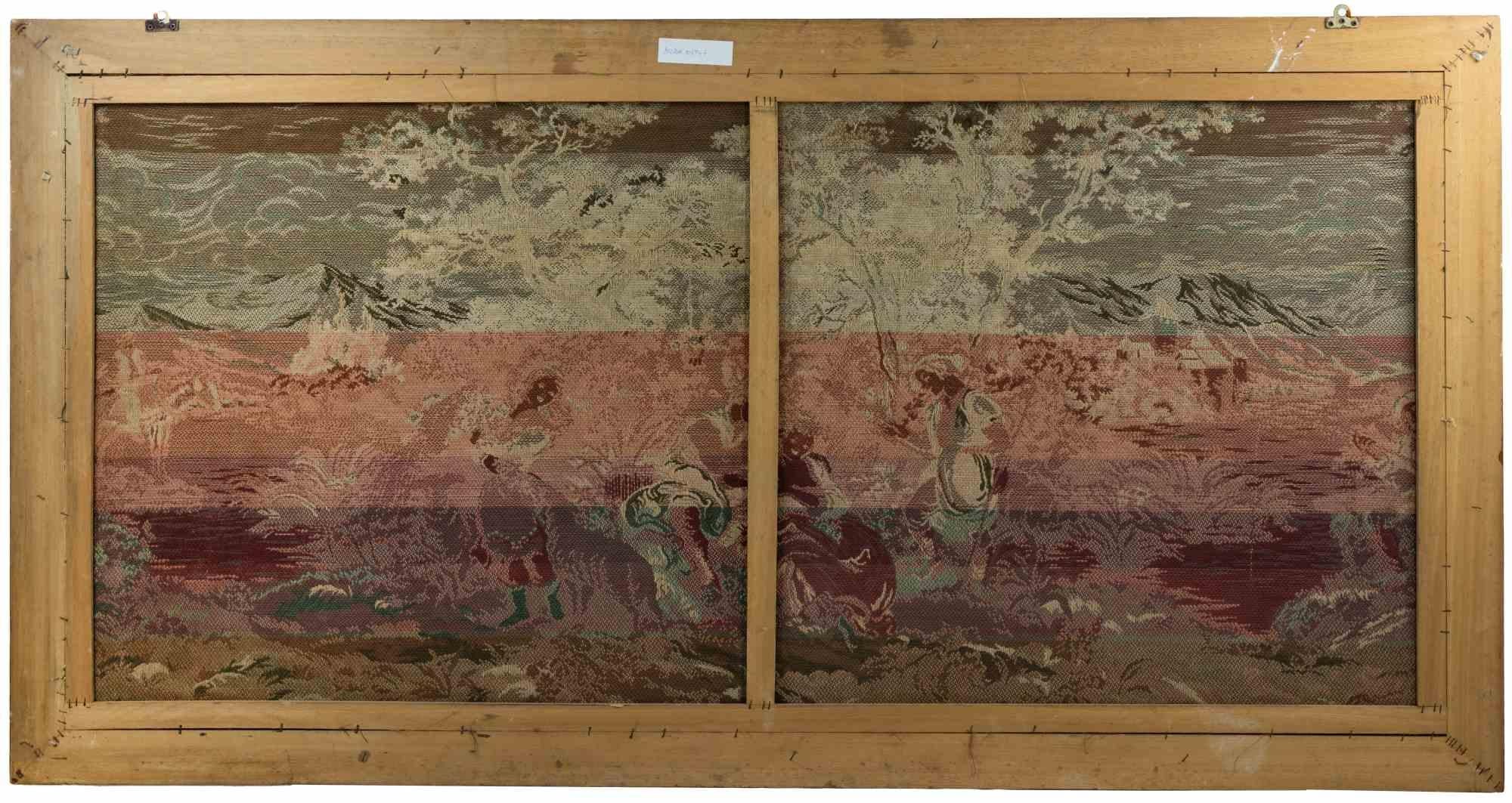 Bucolic Scene - Original Mixed Colored Tapestry - Early 20th century  - Modern Art by Jacques Bethand