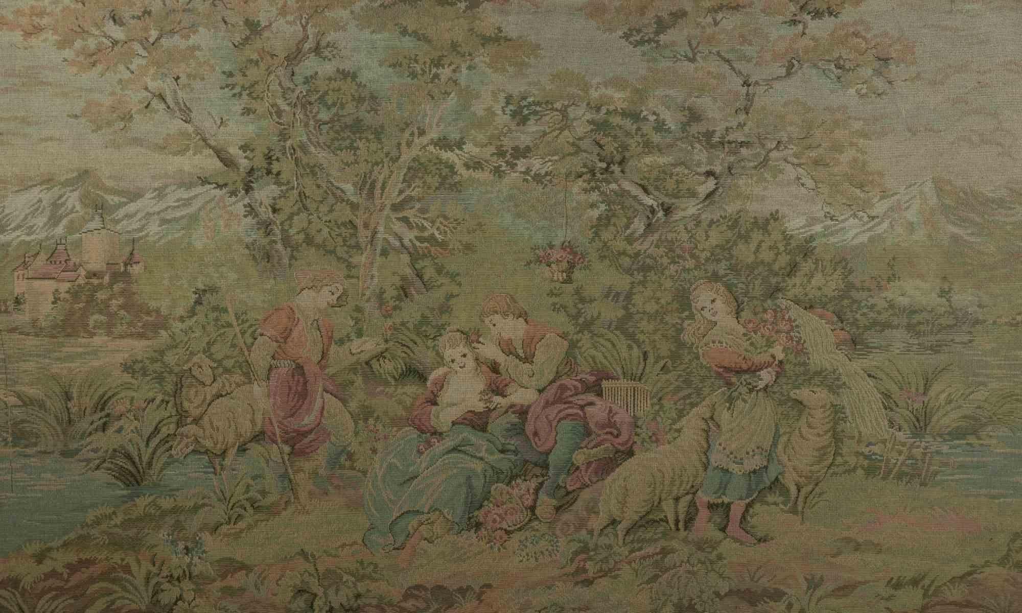 Bucolic scene is a modern artwork realized by Artist of the early 20th century.

Mixed colored tapestry.

Includes frame: 112 x 12 x 212 cm


