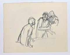 Antique Les Hommes - Drawing by Hermann Paul - Early 20th Century