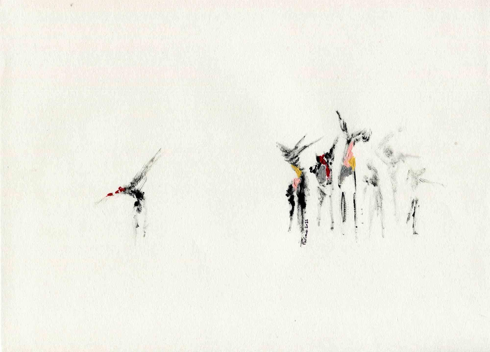 Red Song of Blood ist eine Zeichnung der iranischen Malerin und Dichterin Parimah Avani aus dem Jahr 2022.

China-Tusche und Acryl auf elfenbeinfarbenem Papier.
 
Handsigniert und datiert.
 
Ausgezeichnete Bedingungen.
 
Präsentiert in der von Leda