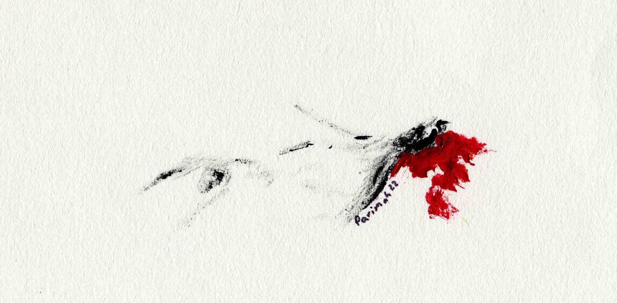 Flowering Bloody Rose is a drawing realized by Iranian Painter and Poet Parimah Avani in 2022.
 
China ink and acrylic on ivory-colored paper.
 
Hand-signed and dated.
 
Excellent conditions.
 
Presented in a Personal exhibition of 