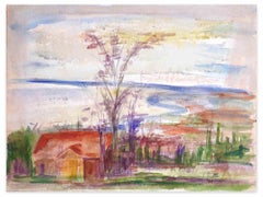 Paisaje - Dibujo de Louttre Bissière - 1971