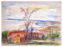 Paysage - Dessin de Louttre Bissière - 1971