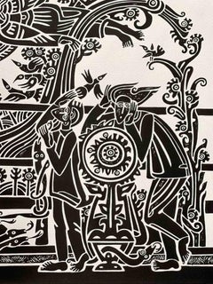 The Heaven's Gate - China ink Drawing by Maryna Vashchenko - 2022