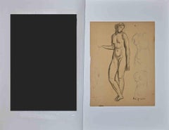 Nude - Drawing by Eugène Robert Pougheon - Early 20th Century