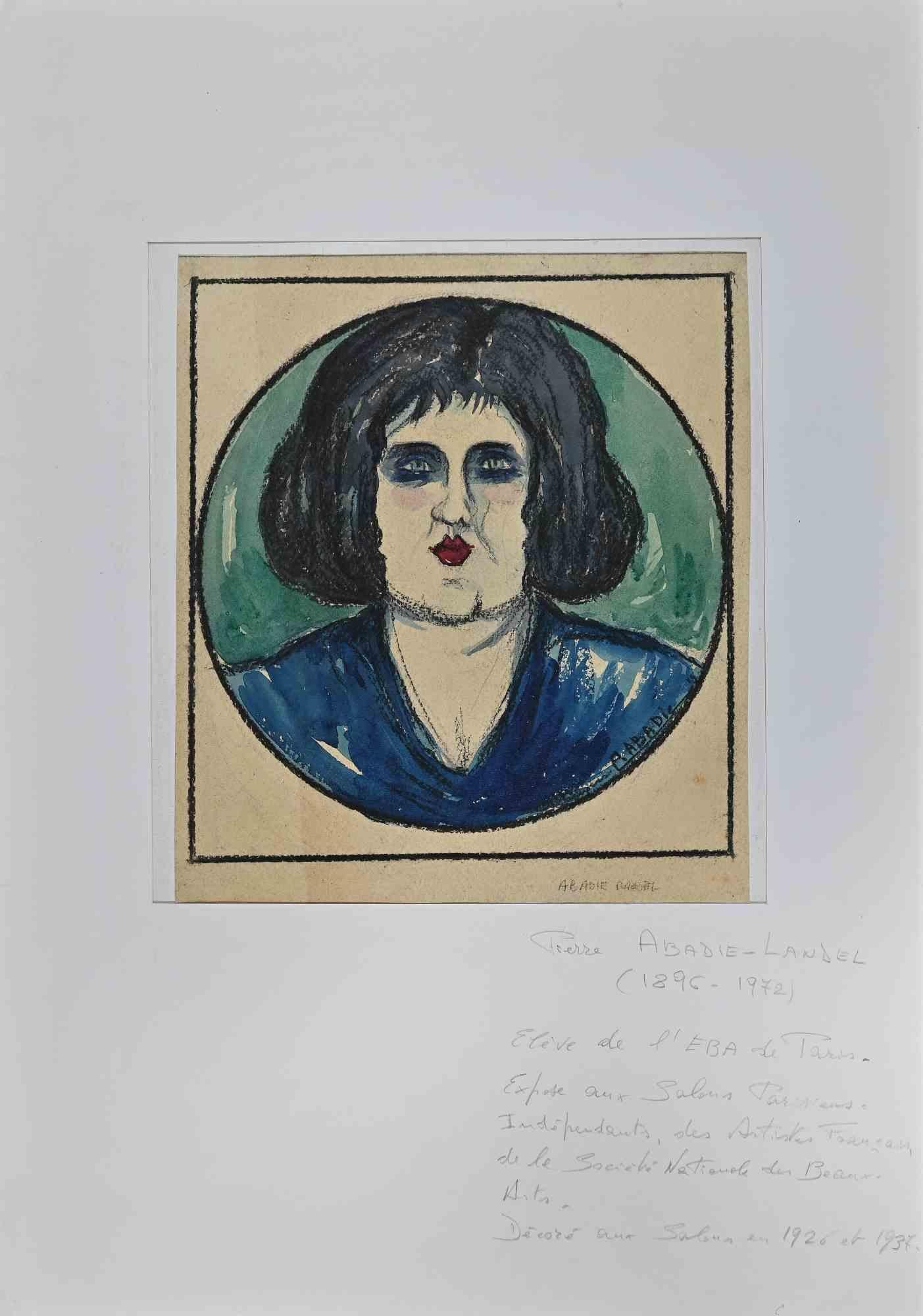 Portrait is a Pencil Drawing and Watercolour realized by Pierre Abadie-Landel (1896-1972).

Good condition on a yellowed paper, included a white cardboard passpartout (50x35 cm).

Hand signed by the artist on the lower right corner.

Pierre