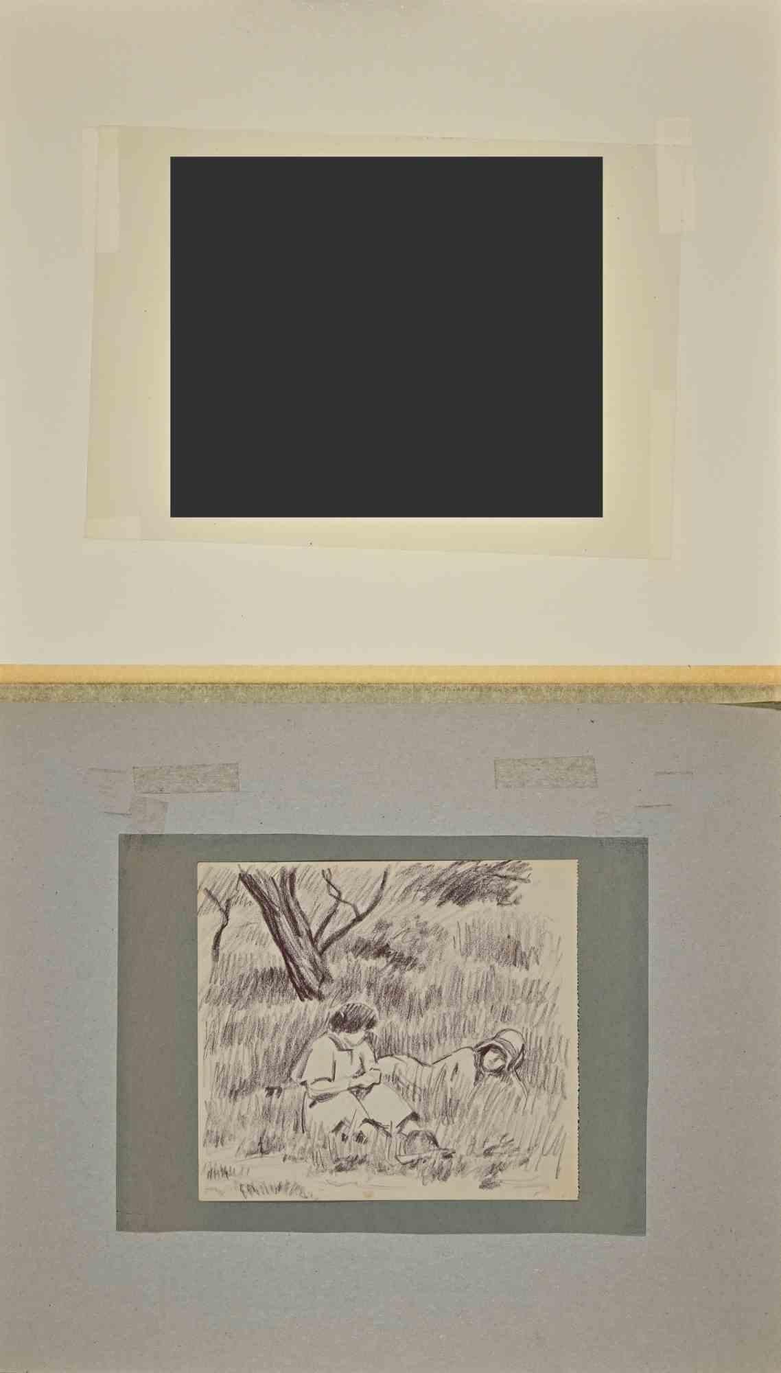 The Outing – Zeichnung von Gaspard Maillol – Anfang des 20. Jahrhunderts im Angebot 1