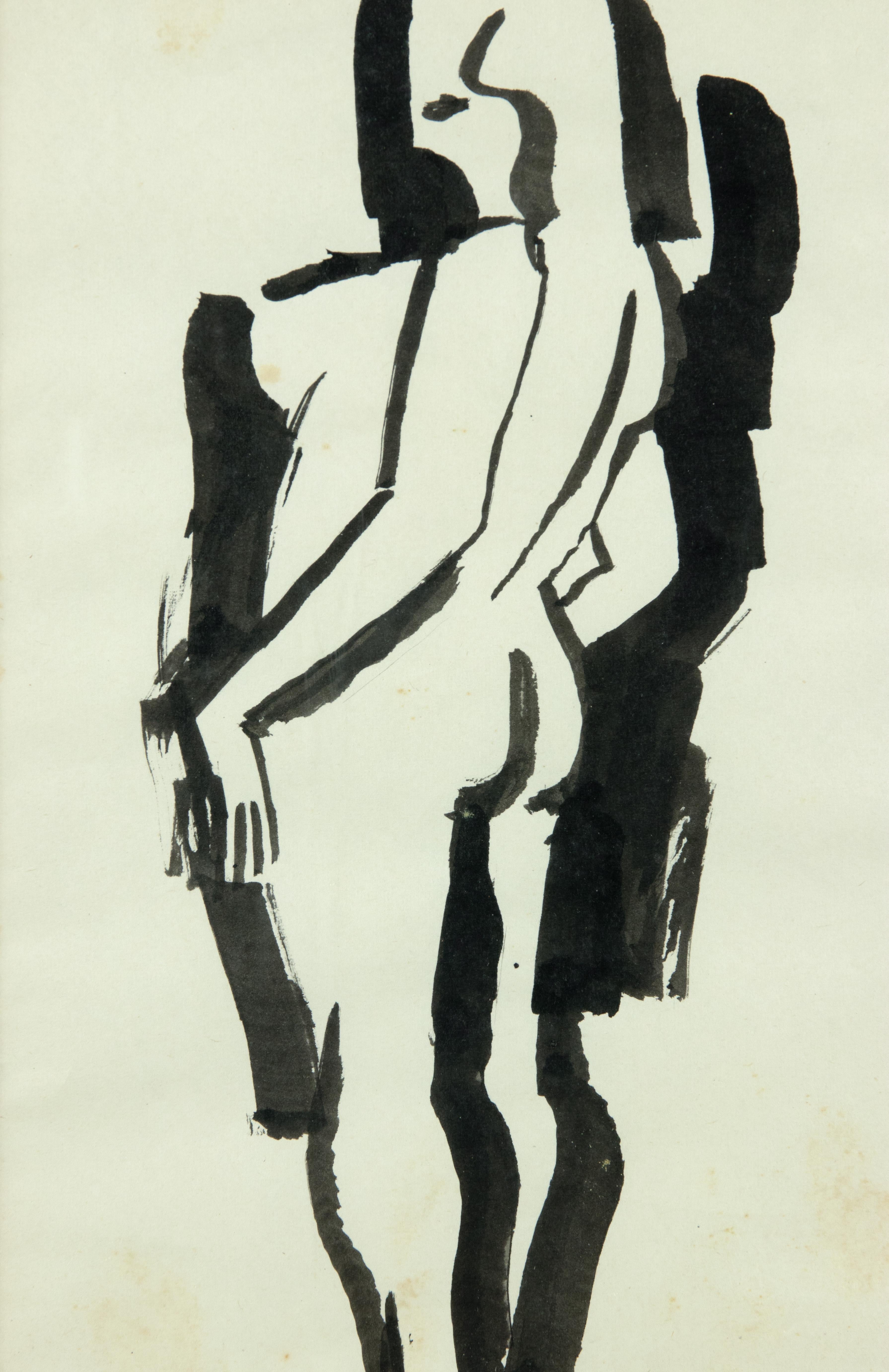 Ohne Titel – Zeichnung von Remo Brindisi – 1970er Jahre im Angebot 1