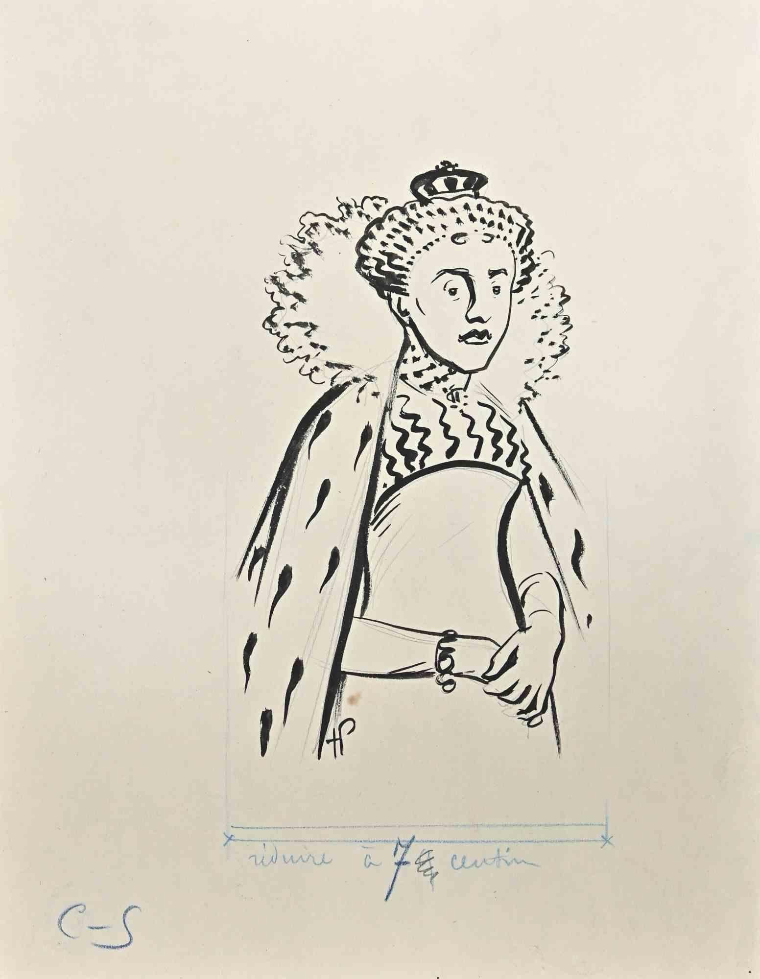 Portrait of a Noblewoman is a black market Drawing realized by Hermann Paul. 

Hand signed on the lower left corner.

Good condition.

René Georges Hermann-Paul (27 December 1864 – 23 June 1940) was a French artist. He was born in Paris and died in