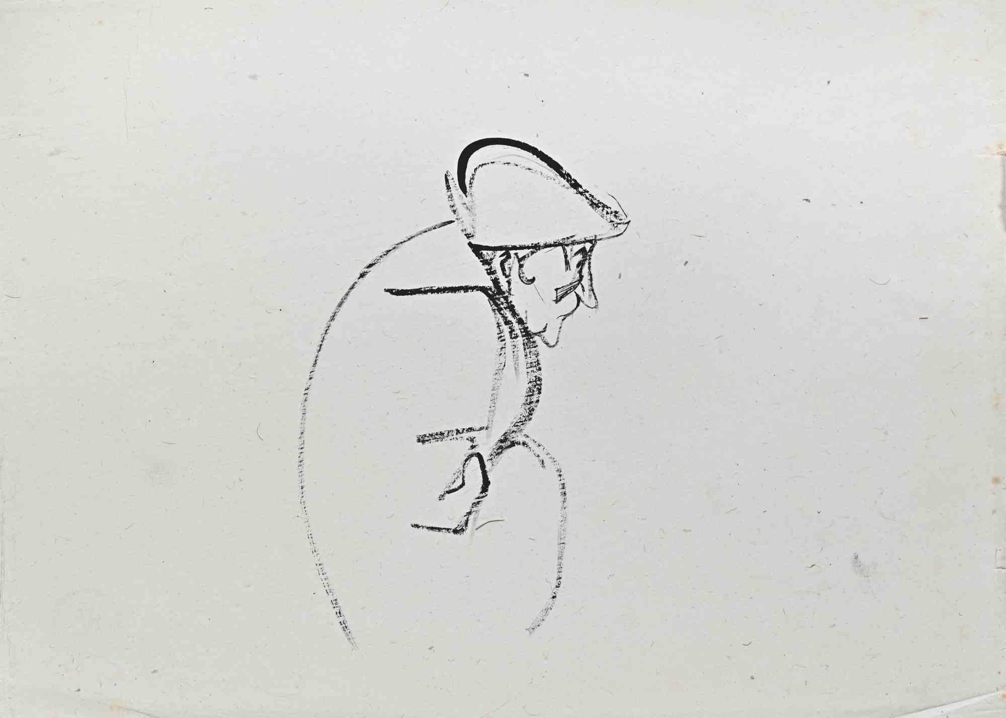 Figurative Art Hermann Paul - Portrait d'un vieil homme - Dessin d'Herman Paul - Début du XXe siècle
