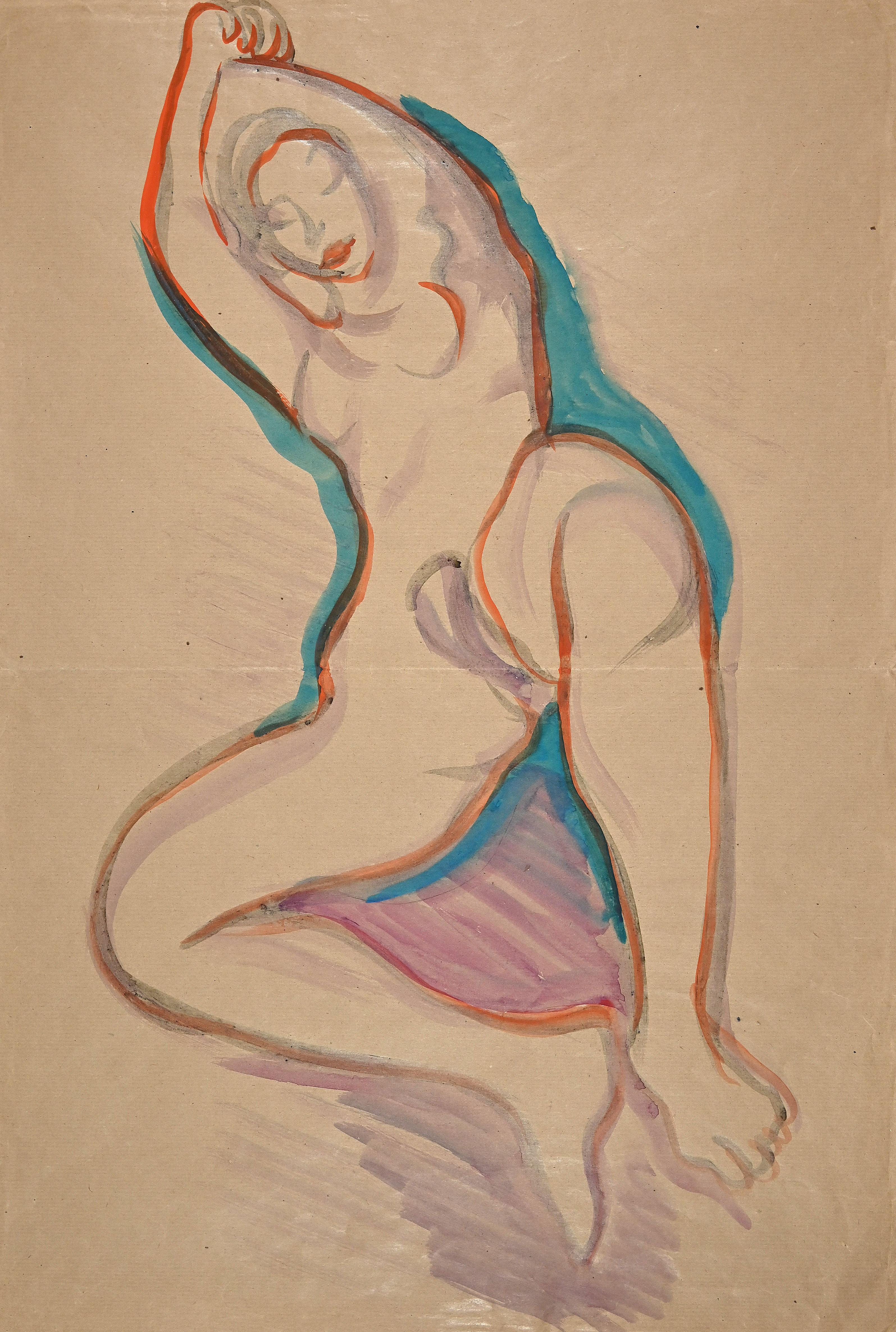 Nude ist eine Originalzeichnung in Aquarell, die Mitte des 20. Jahrhunderts von Jean Delpech (1916-1988) angefertigt wurde. 

Gute Bedingungen.

Jean-Raymond Delpech (1988-1916) ist ein französischer Maler, Graveur und Illustrator, der am stärksten