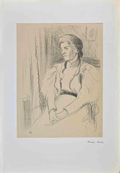 Portrait of a Lady - Drawing by Hermann Paul -1890s